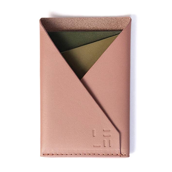 Kartenetui aus Leder - puderrosa für den Großhandel von Andrea Lukács
