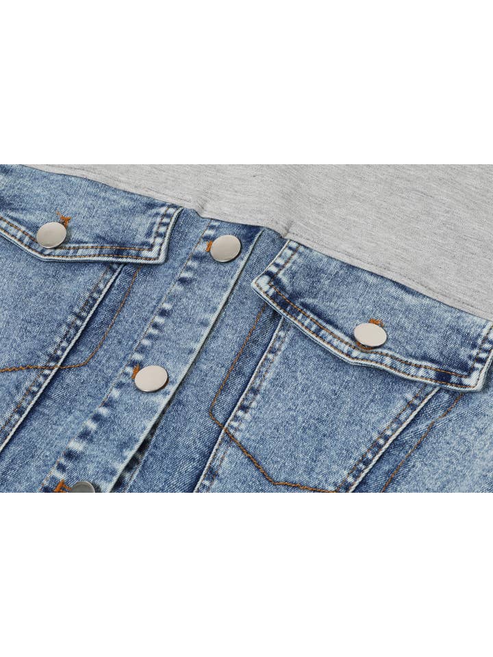 RIVIR - Wholesale Shirt - Women's - Mixed Media Denim T-shirt4