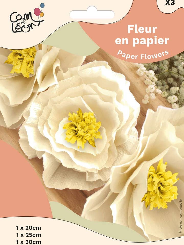 C&L Fleur Papier Crépon - Lot De 3 pour la vente par P'tit Clown