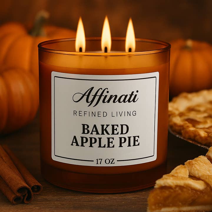 Affinati - Wholesale Jar/Filled Candle - 3-Wick Baked Apple Pie Candle1