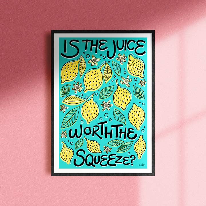 Zitronenpresse Küche/Esszimmer Kunstdruck Blau für den Großhandel von Don Design