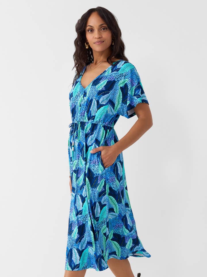 Myers Cap Sleeve Midi Dress (520-MY-2019) for wholesale by Cabana Life