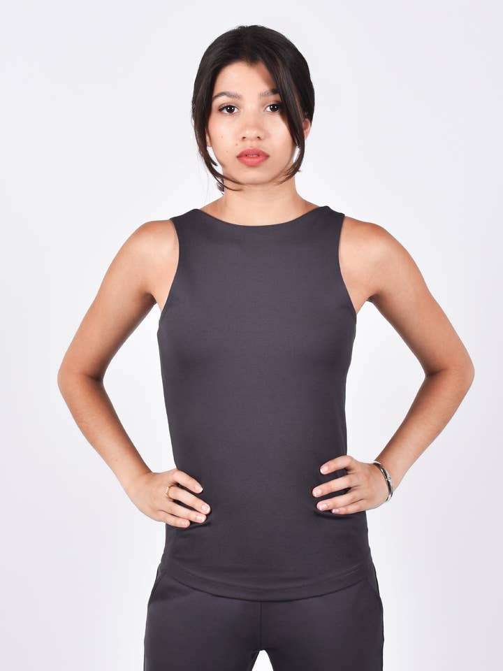 Sparrow Top 2-in-1 in Pewter for wholesale by Paridaez