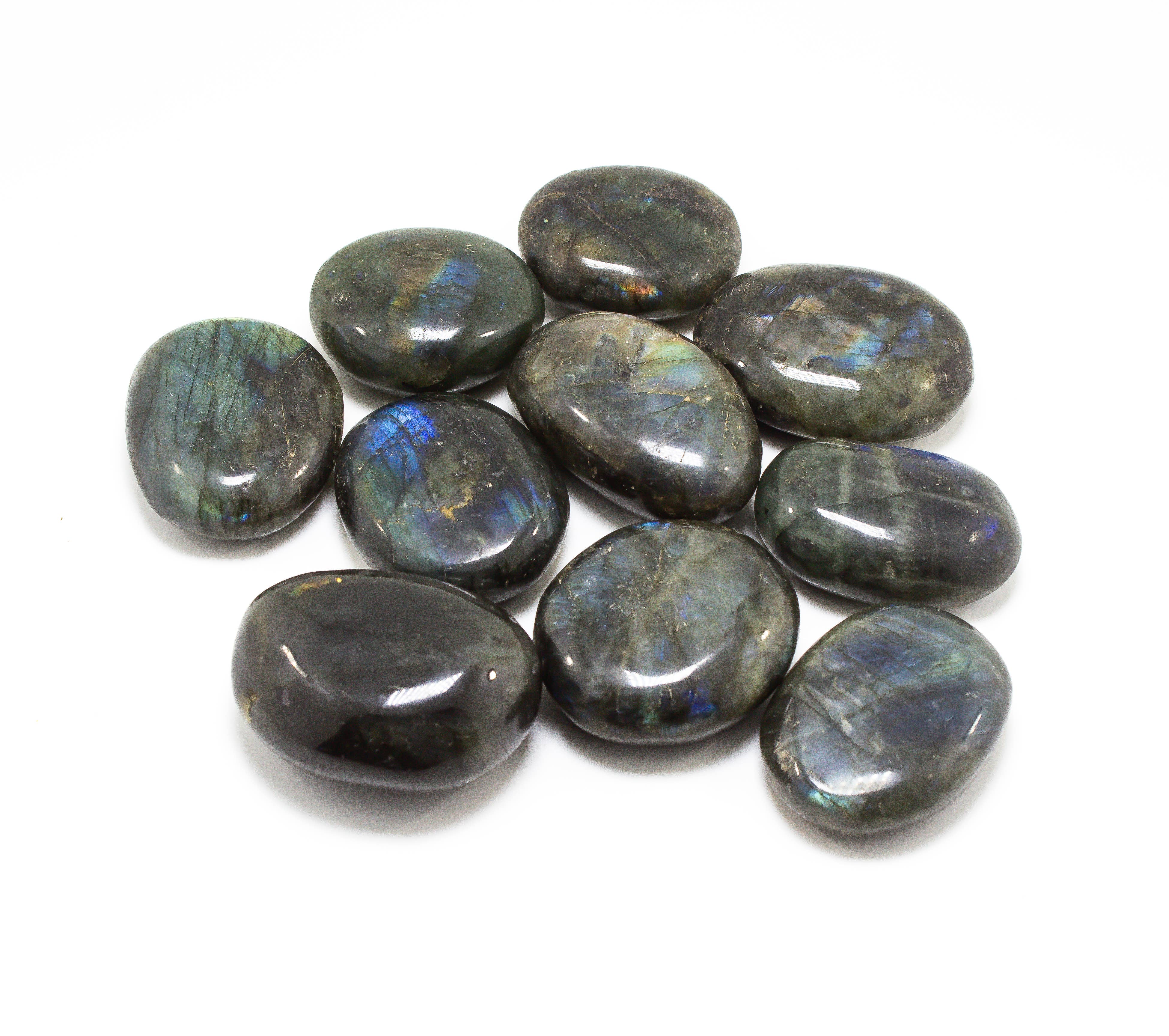 Quasar Gems USA - Wholesale Spiritual Stone/Crystal - Labradorite Gallets Palm Stone 1kg/2lbs1