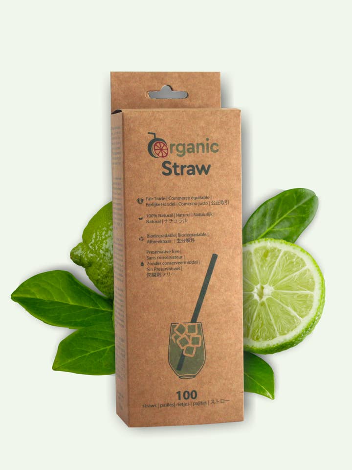 100% VEGETABILSK HALM TIL ENGANGSBRUG - 20 CM - 100 SUGERØR for engroshandel hos Organic Straw