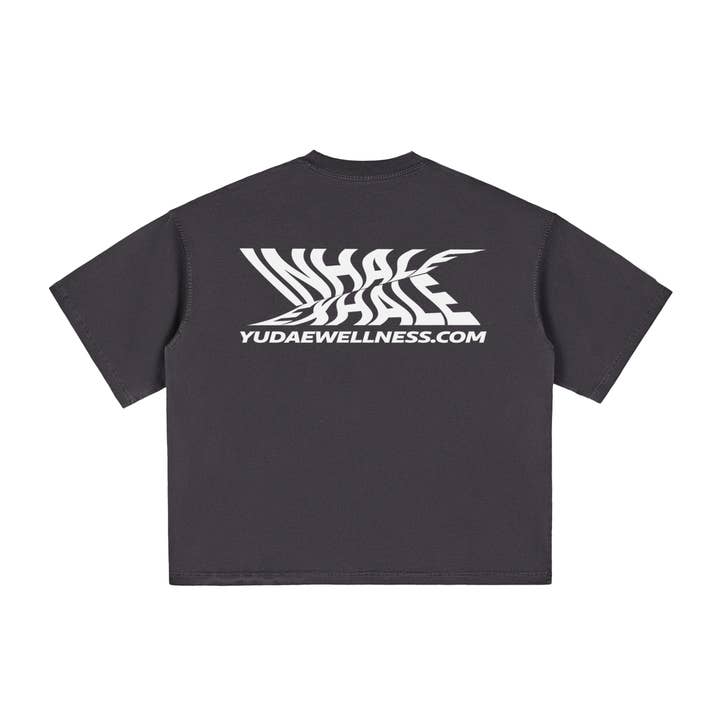 YUDAE - Wholesale Screen Printed T-Shirt - Unisex - Inhale/Exhale Vintage Washed Boxy T-Shirt1