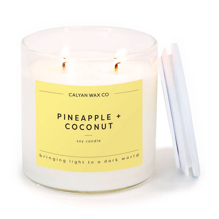 Pineapple + Coconut - Clear Glass Tumbler Soy Candle for wholesale by Calyan Wax Co.