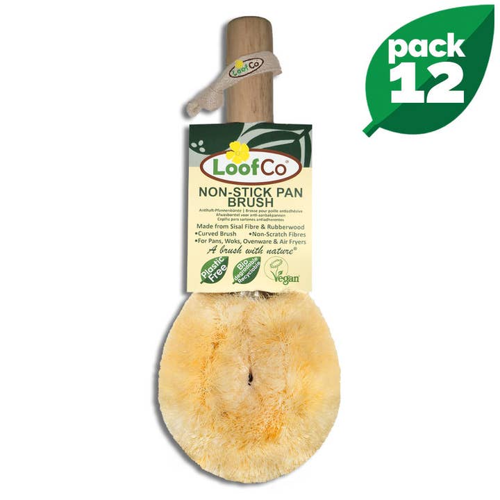 Non-Stick Pan Brush | BULK Box of 12 | 5% Discount | Dishes for wholesale by LoofCo - Loofahs & Coconut Brushes