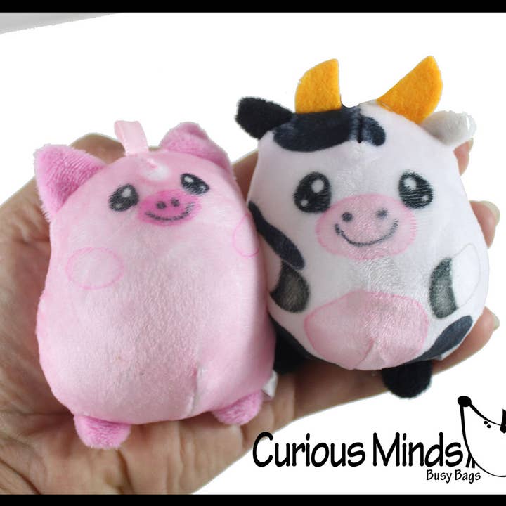 Curious Minds Toys - Wholesale Squishy Toy - Kids & Baby - 1 Plush Farm Animal Sugar Ball - Thick Glue/Gel Stretch Ball2