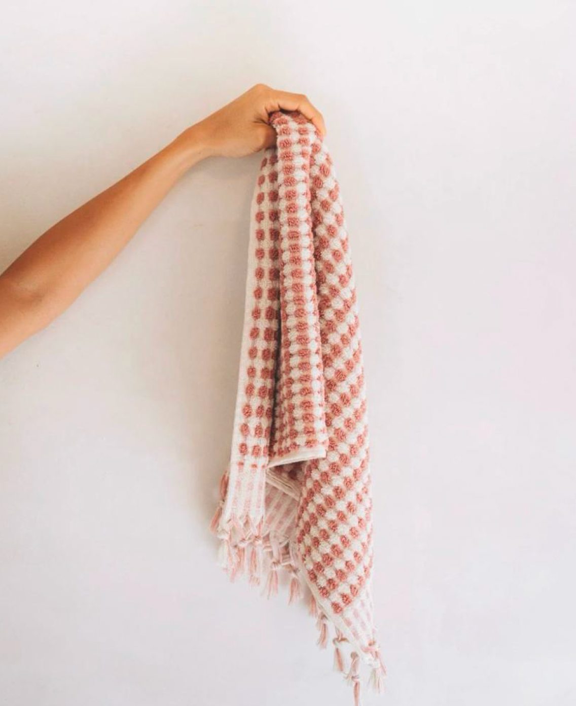 Buld&Co. - Vente Serviettes de bain - Serviette turque à pompons tissée main, motif bulles, grande et petite taille avec franges2