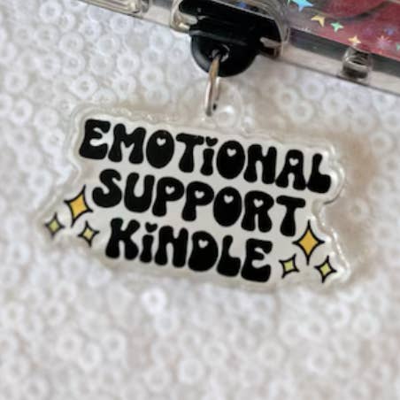 Emotional Support Kindle Charm, Bookish E-Reader Dust Plug for wholesale by Amberlin Studio