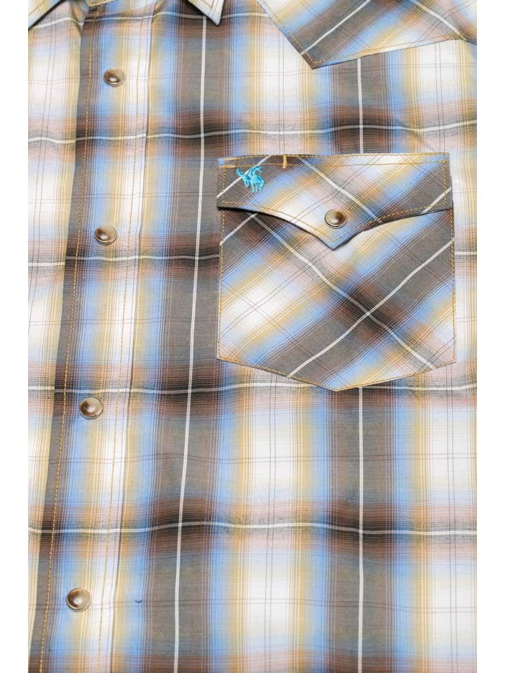 Rodeo Clothing - Wholesale Button Down Shirt - Men's - RODEO CLOTHING MEN'S PLAID WESTERN LONG SLEEVE BIG & TALL1