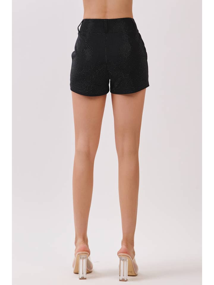 KIWI - Wholesale Shorts – Women’s - IP3342 Rhinestone-embellished High Waisted Shorts8