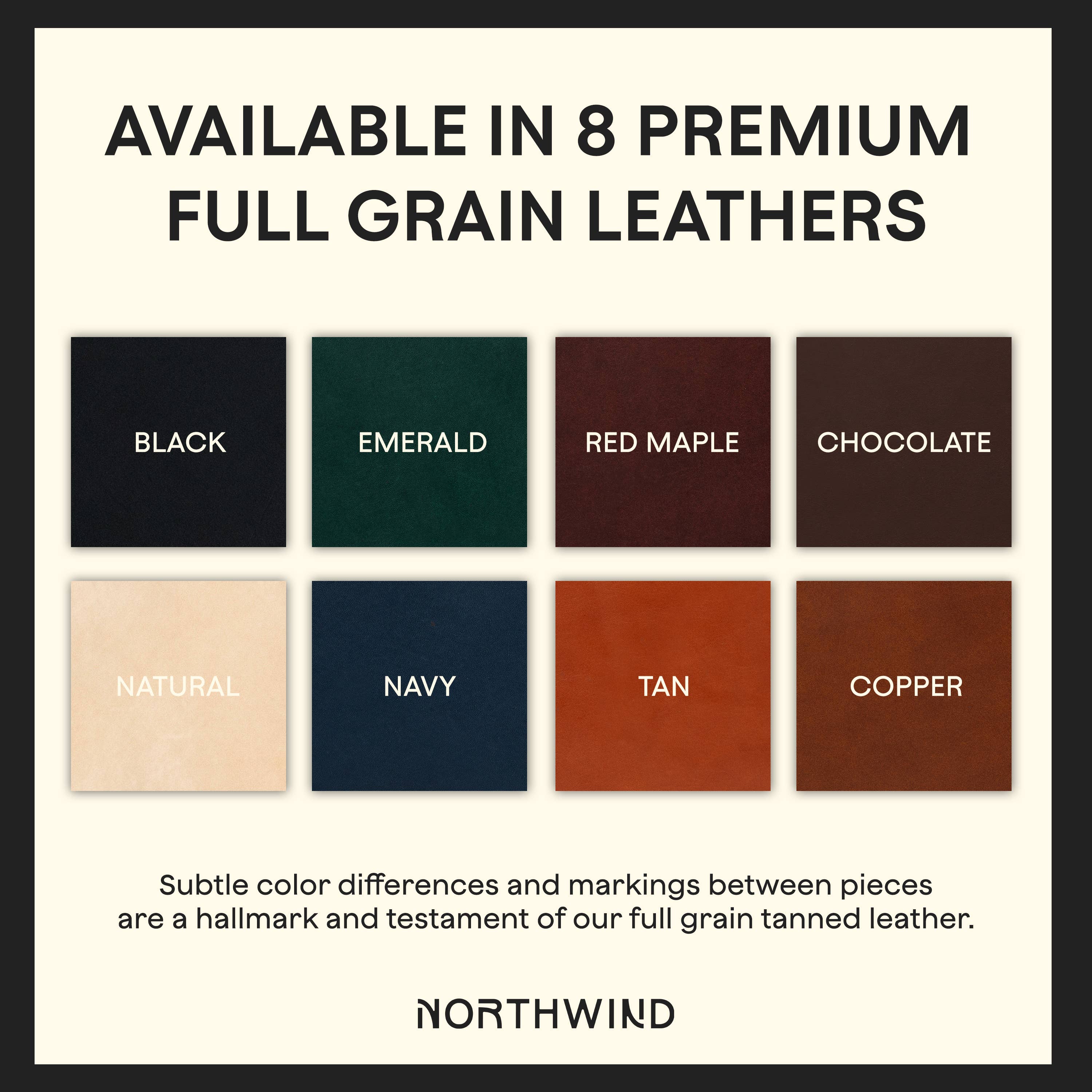 Northwind - Vente Sous-verre - Ensemble de 4 sous-verres ronds en cuir pleine fleur fabriqués aux USA4