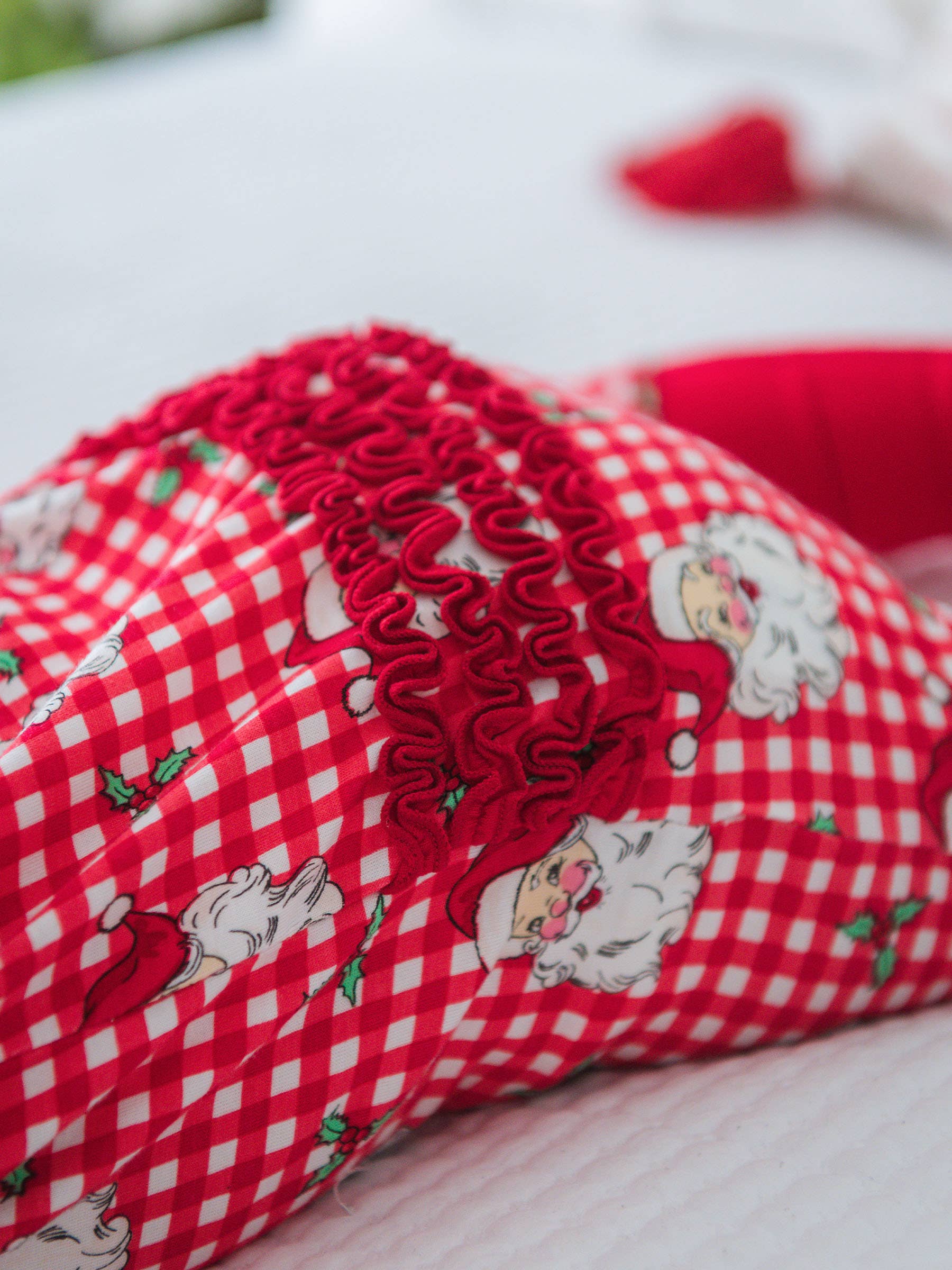Rød SoftSnooze™ Baby Girls Bambus Viskose Rød Dear Santa Konvertibel Flæseheldragt med Fødder Pyjamas for engroshandel på Faire4