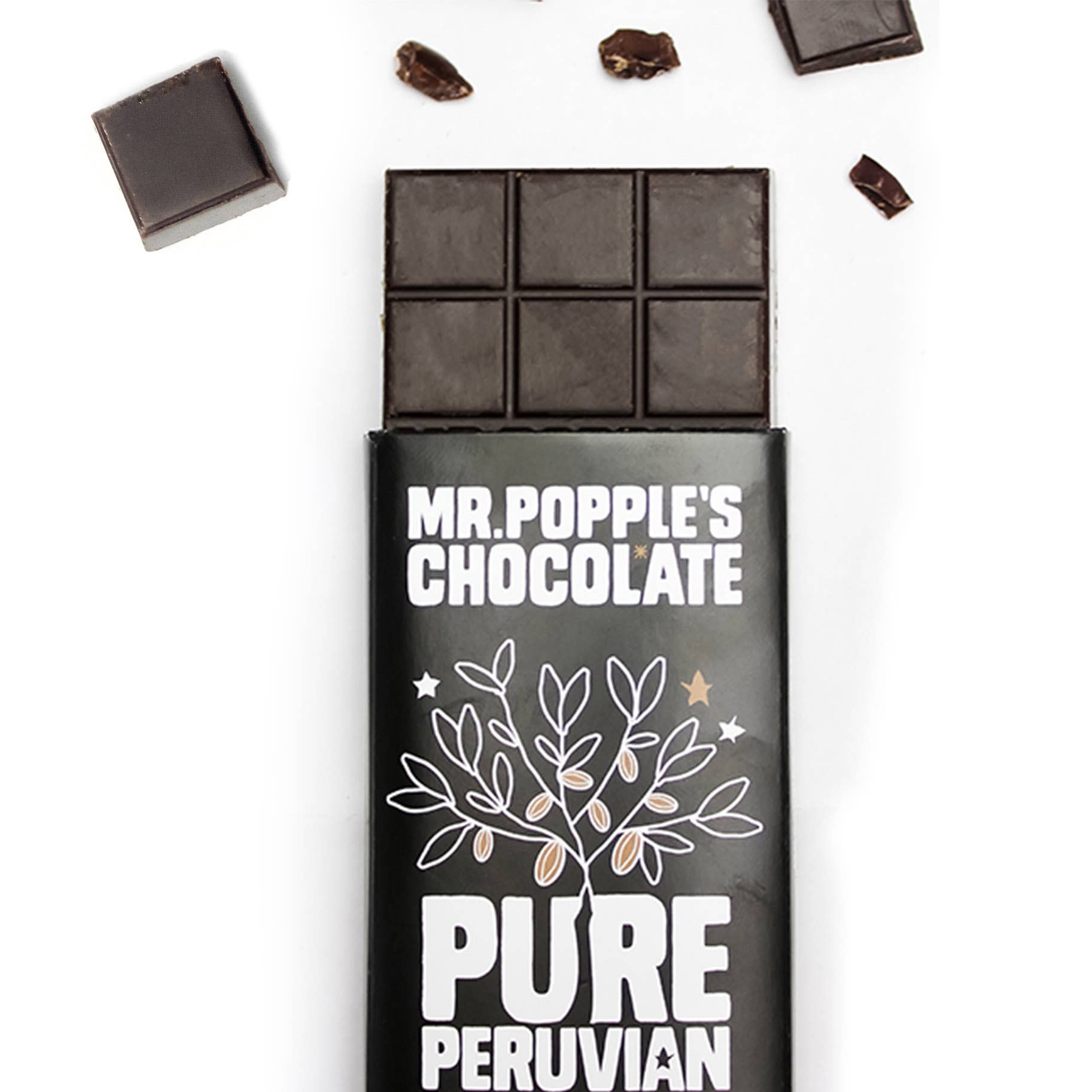 Mr Popple's Chocolate Ltd – wholesale Chocolate bar – 100% Pure Peruvian - Unsweetened Raw Chocolate Bar2