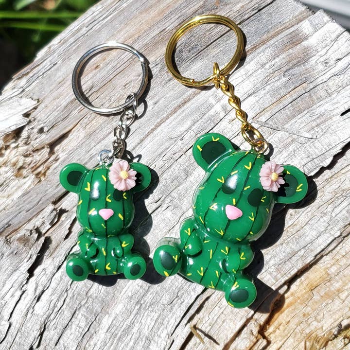 Basement Glitters - Wholesale Keychain - Women's - Cactus Bear Keychains