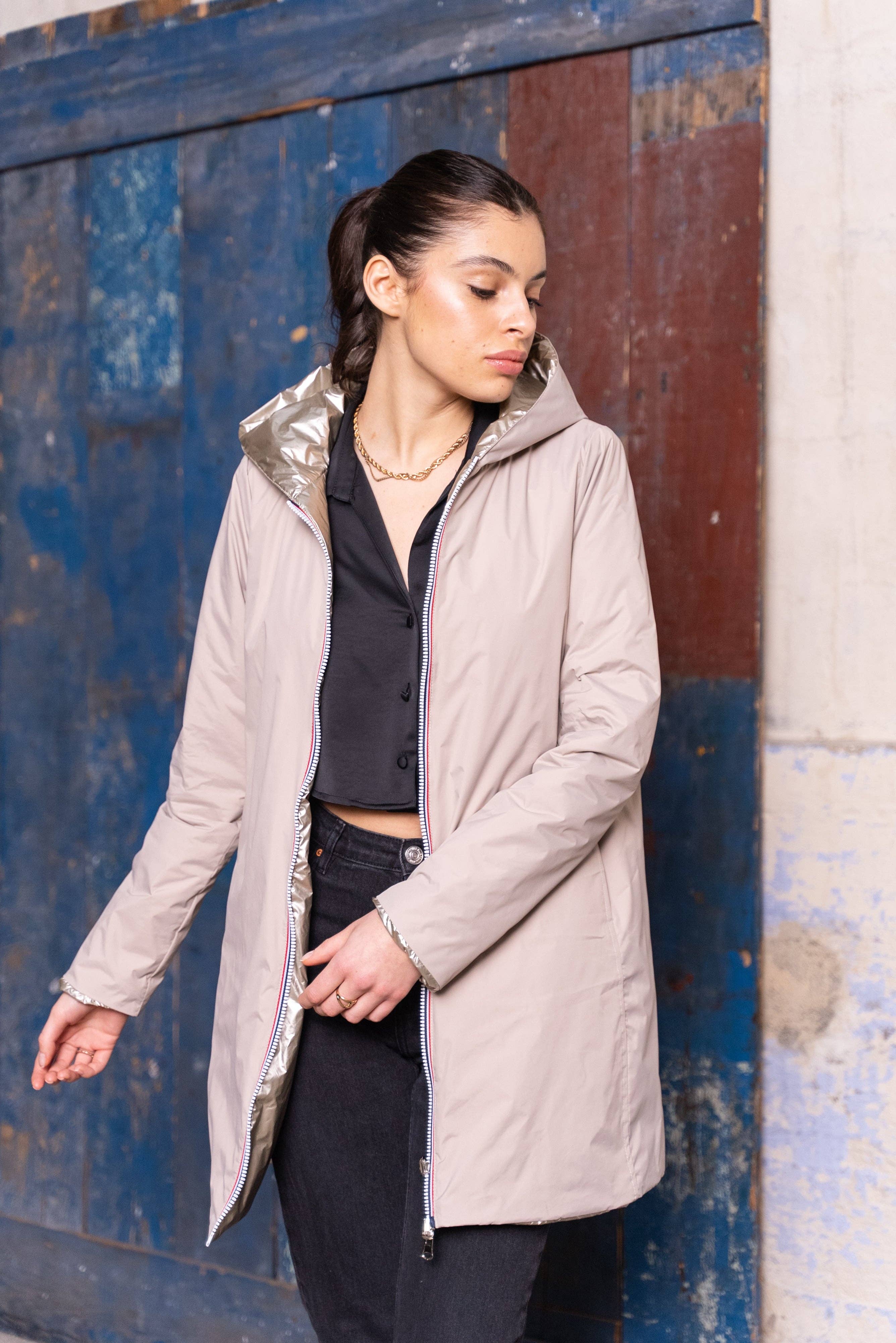 Laura Jo - Wholesale Raincoat - Women's - Mid-season reversible long raincoat14