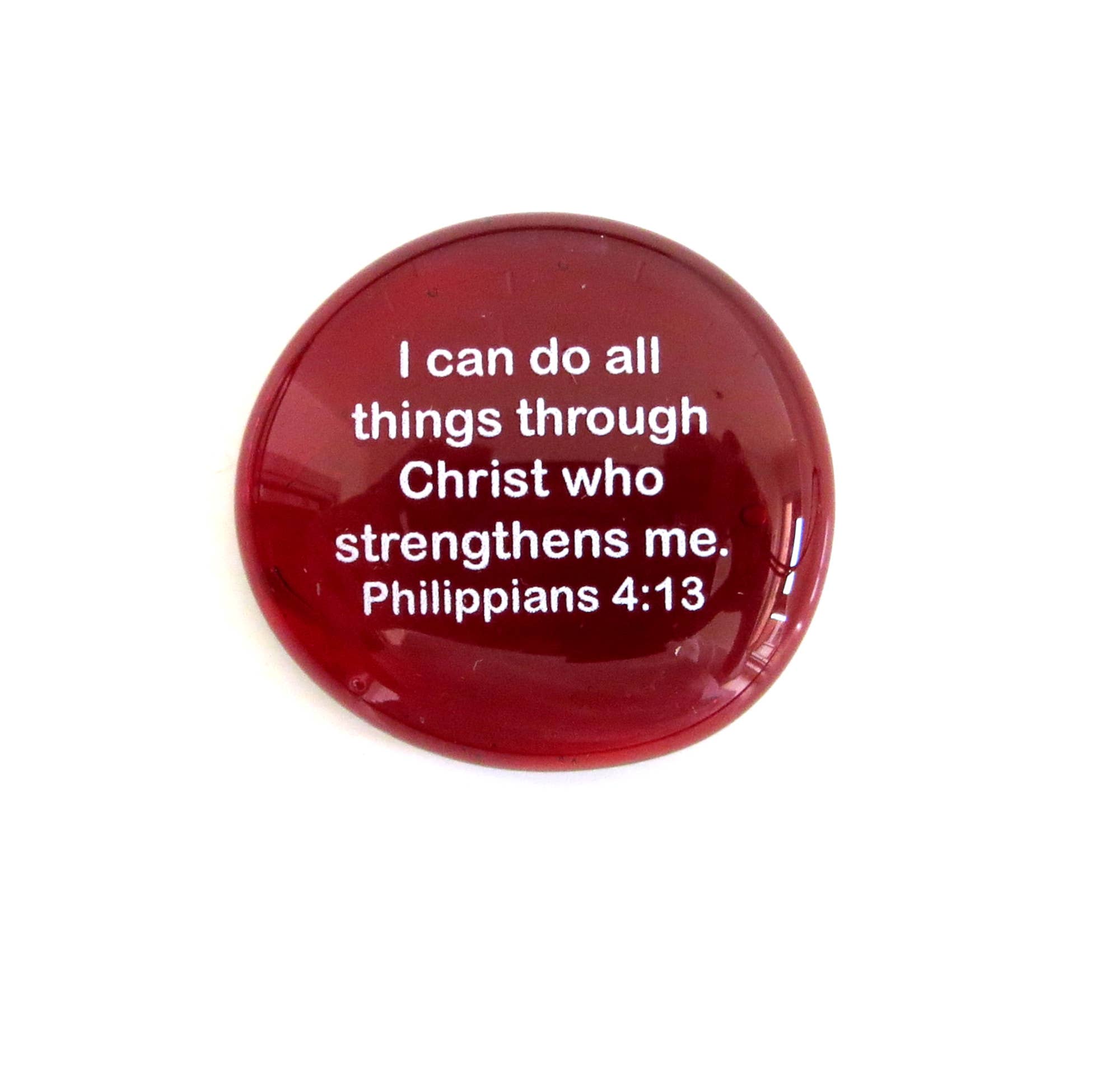Lifeforce Glass, Inc. – wholesale Keepsake coin/token – Glass Stone: I Can Do All Things...Philippians 4:139