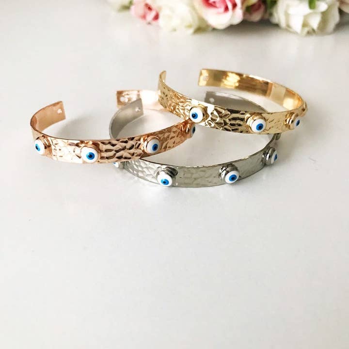 Evileyefavor - Venta al por mayor Brazalete - Pulsera brazalete, pulsera de mal de ojo, pulsera de plata de oro rosa3