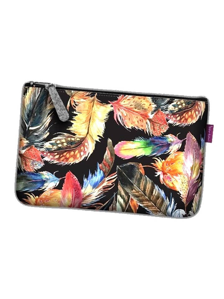 Bolso clutch de fieltro gris con estampado colorido de alta definición - IngrossoBertoni para venta al por mayor de IngrossoBertoni by INCI Srl