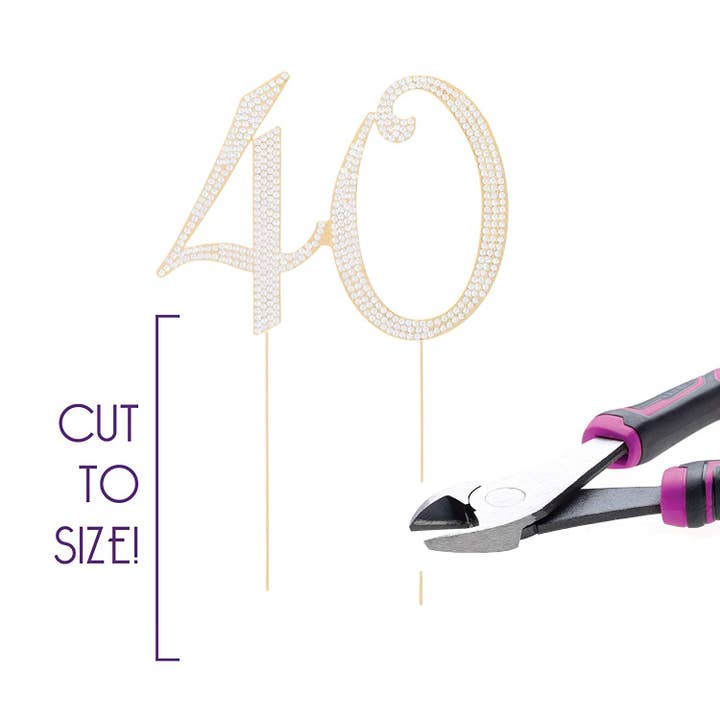 Ella Celebration – Großhandel Kuchen-/Cupcake-Topper – Tortenaufsatz 40, goldfarben4