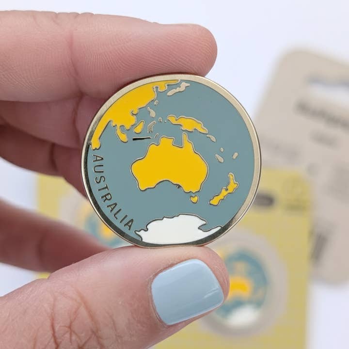 Bushpress - Wholesale Lapel Pin/Button - Earth enamel pin, orange 4