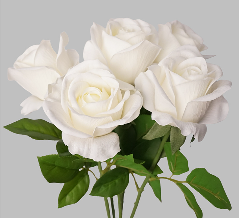 Sweet Home Deco - Vente Fleurs artificielles - Tige de rose épanouie à toucher réaliste de 19'', rose de printemps en ROSE0