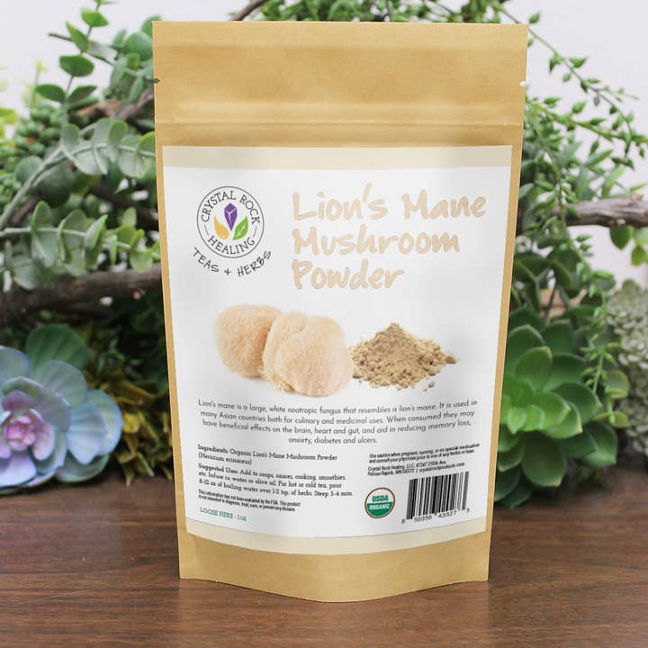 Crystal Rock Healing, LLC - Wholesale Protein/Superfood Powder - Lion's Mane Mushroom Powder 1oz Organic