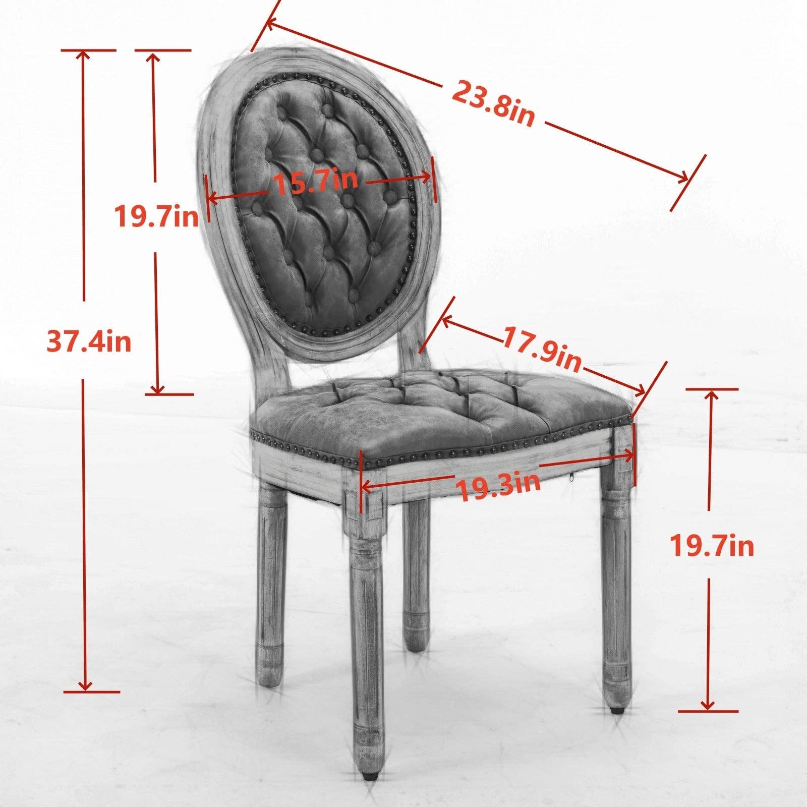 BlakOutlet - Vente Chaises - Ensemble de 2 chaises de salle à manger antiques en bois massif de style français20