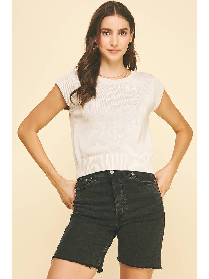 PINCH - Wholesale Knit Top - Women's - CAP SLEEVES KNIT TOP - 5425WT11