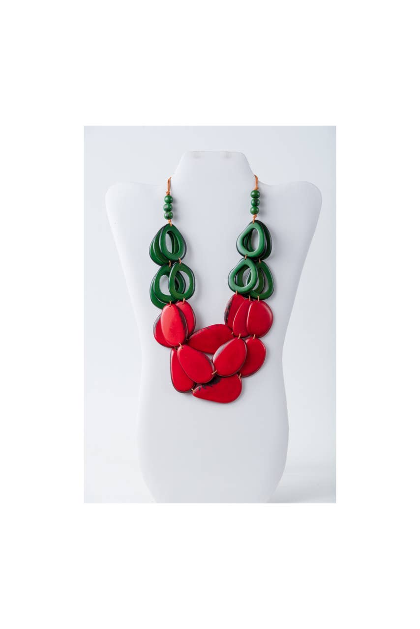 TaguArtsy – wholesale Bib necklace – Remy – Vibrant Tagua Necklace with Loop Accents6