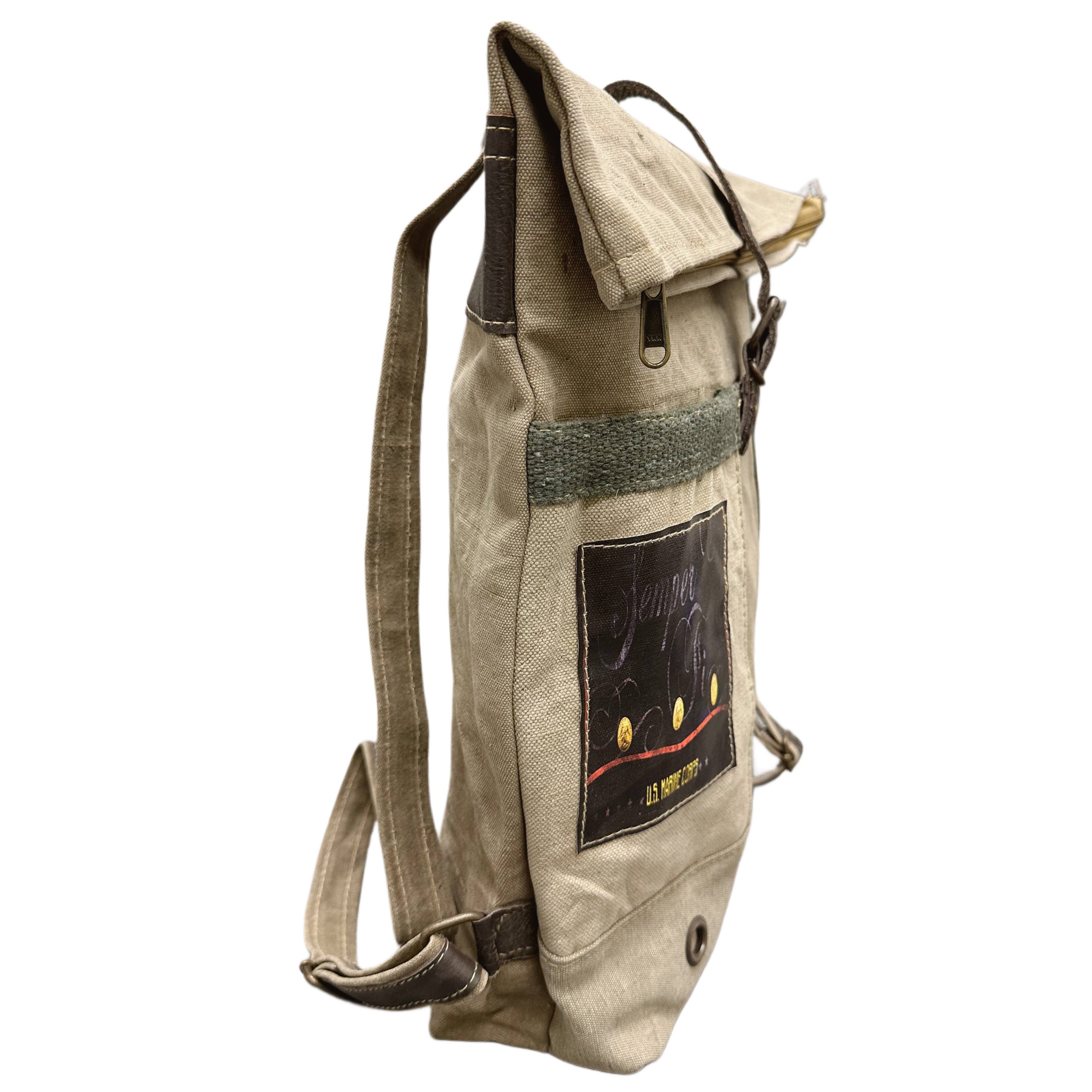 Vintage Addiction - Wholesale Backpack - Unisex - Recycled Military Tent Backpack - US MARINES5