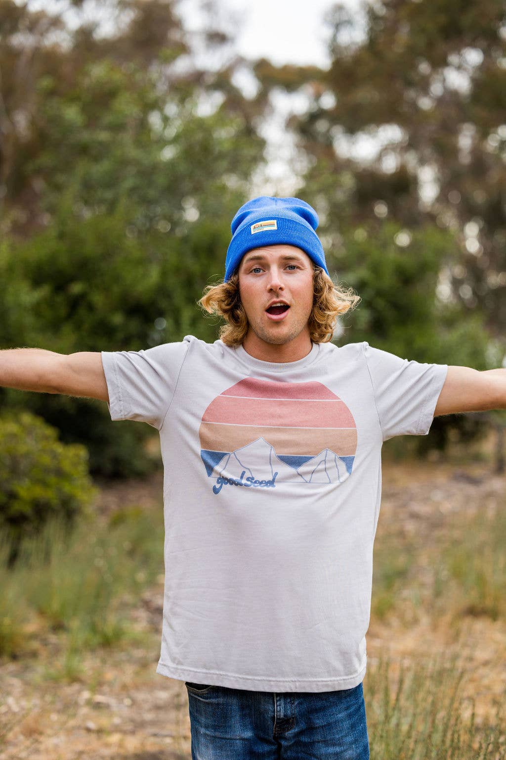 Goodseed Clothing – T-shirt estampada - Homem por atacado – Camiseta Dusk Cinza1