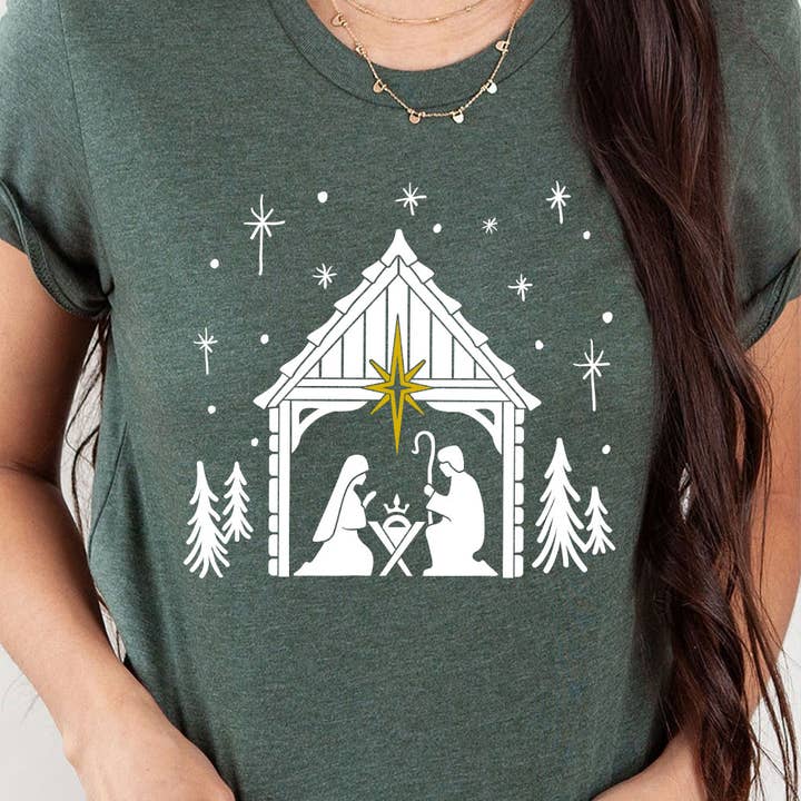 Christmas Nativity Graphic Tee for wholesale by Kissed Apparel