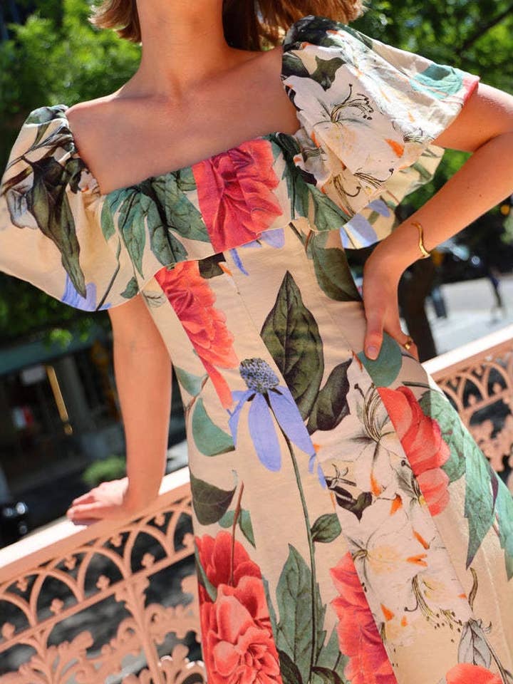 Pattern 2025 NEW European Chiffon Maxi Dress Beach Vacation Style for wholesale on Faire