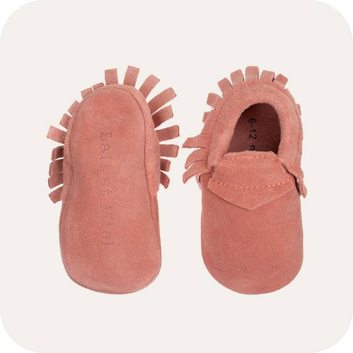 LAIT ET MIEL - Wholesale Booties - Baby - Coral Suede Baby Moccasin
