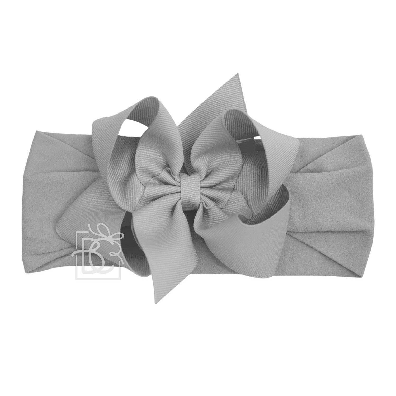 Beyond Creations, LLC - Wholesale Fashion Headband - Kids - WIDE PANTYHOSE HEADBAND W/CLASSIC GROSGRAIN BOW87