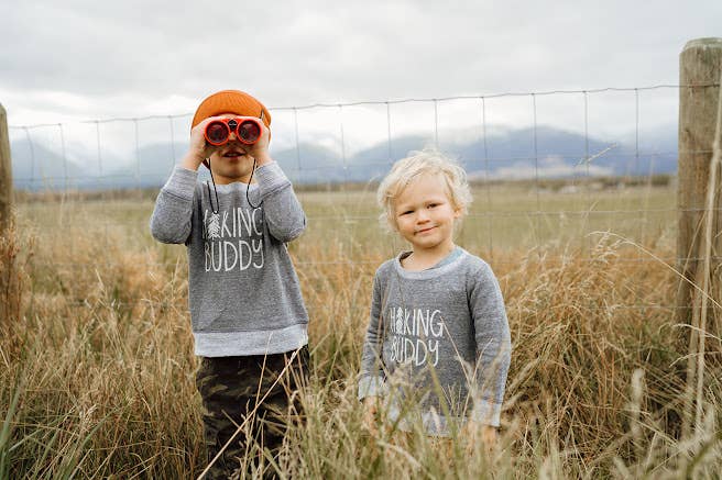 Made of Mountains - Wholesale Sweatshirt - Kids - Hiking Buddy Long Sleeve W/ Elbow Patches1
