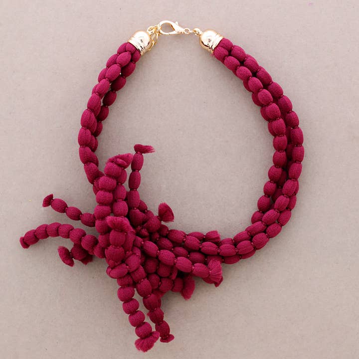 Sonata – Joias personalizáveis por atacado – Colar de bolas de lã de flor2