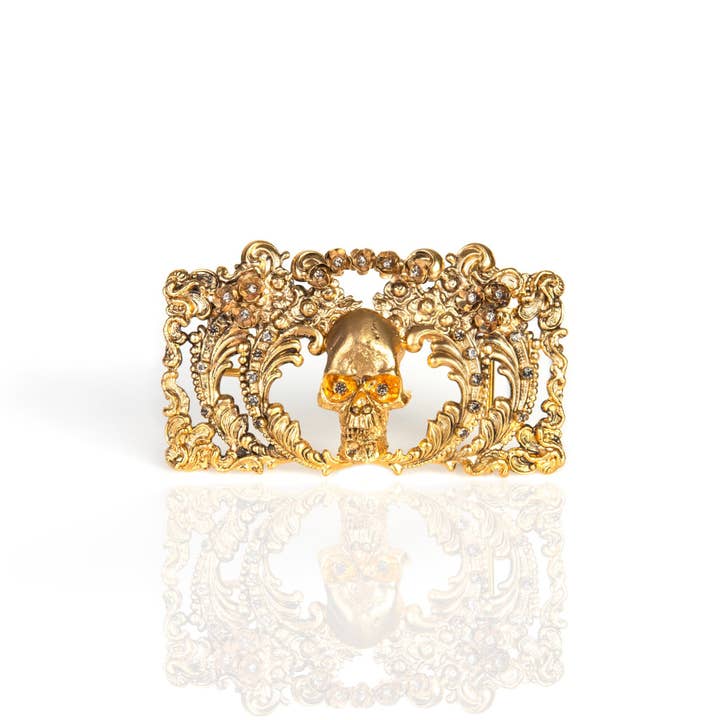 Boucle Viva La Calavera - Or pour la vente par VSA Designs Inc.