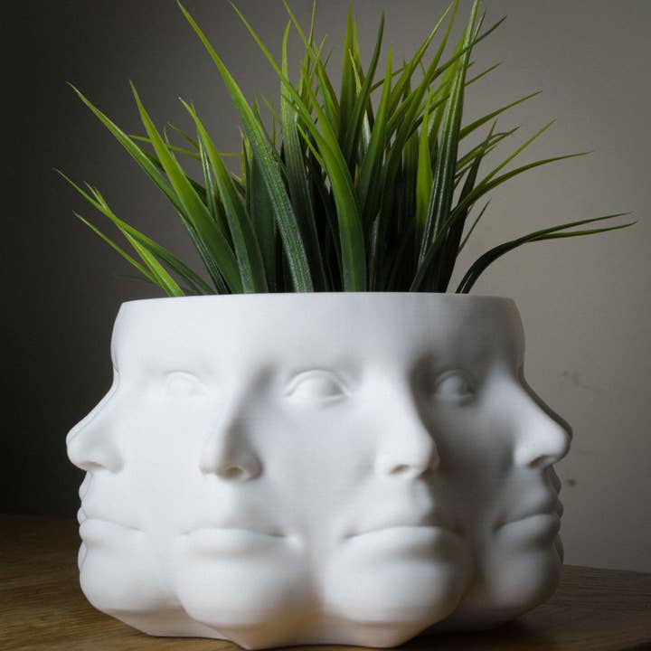 alterly – wholesale Plant pot – Multi-Face Planter, Face Plant Pot -3D Printed Plastic-White