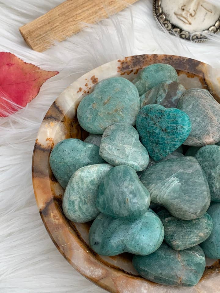 Amazonite - Heart for wholesale by Wild Peonies Xo