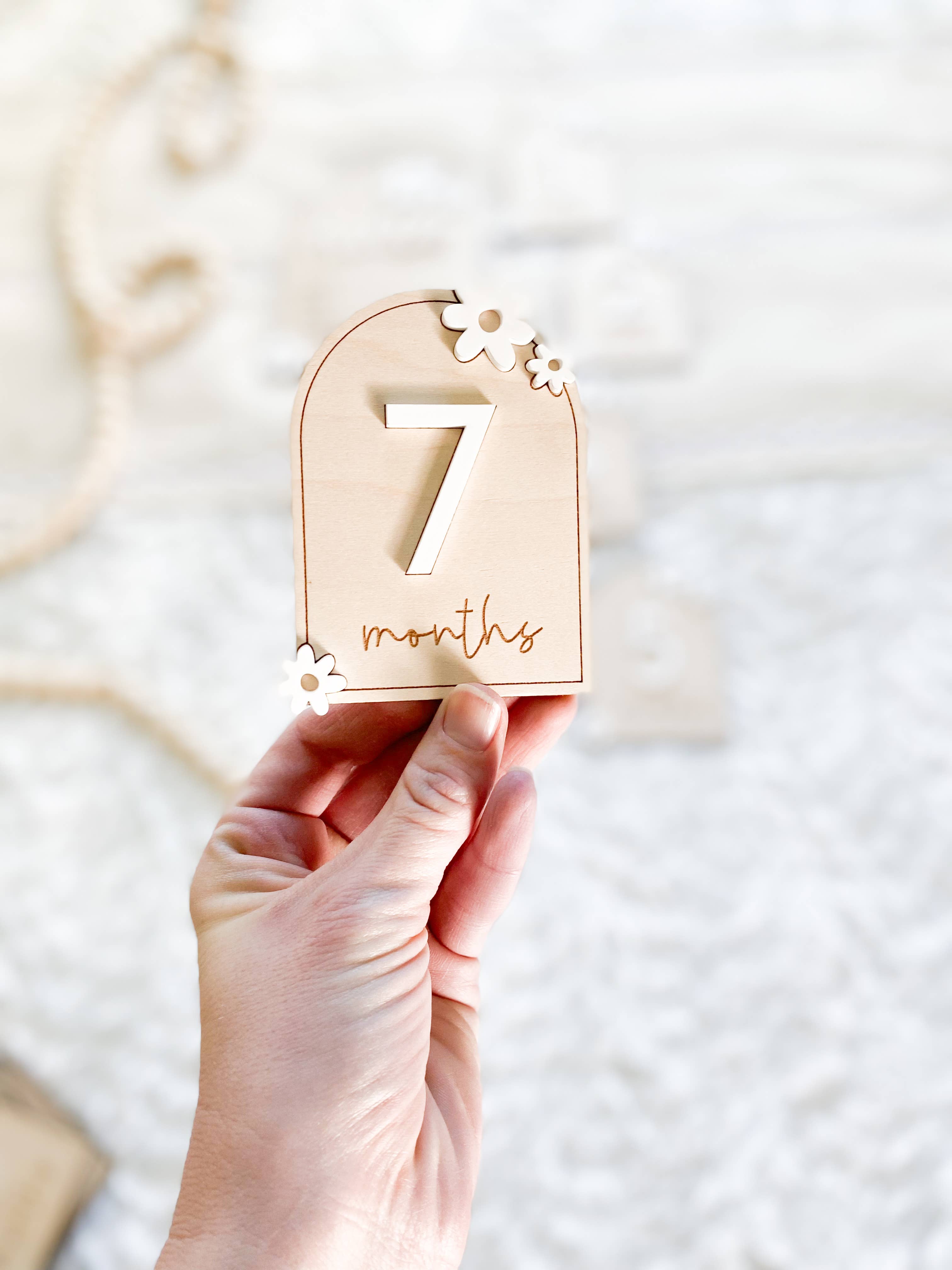 Claire and Bella - Wholesale Milestone Art/Keepsake - Kids & Baby - Wooden Monthly Milestone Set - Daisy5