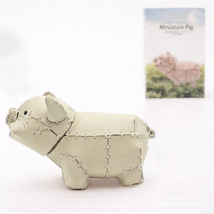 Miniature Pig - Leather DIY Kit / White for wholesale by Kyoto Makotoya