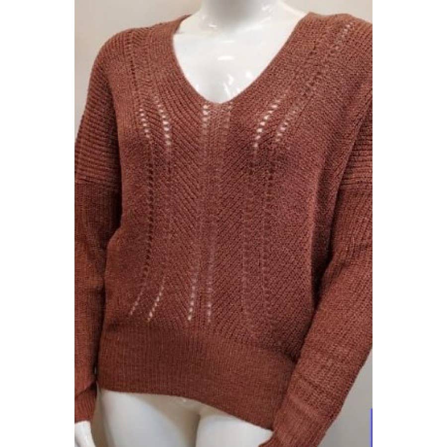 Curve Market - Wholesale Knit Sweater - Women's - PLUS SIZE V NECK KNIT SWEATER10