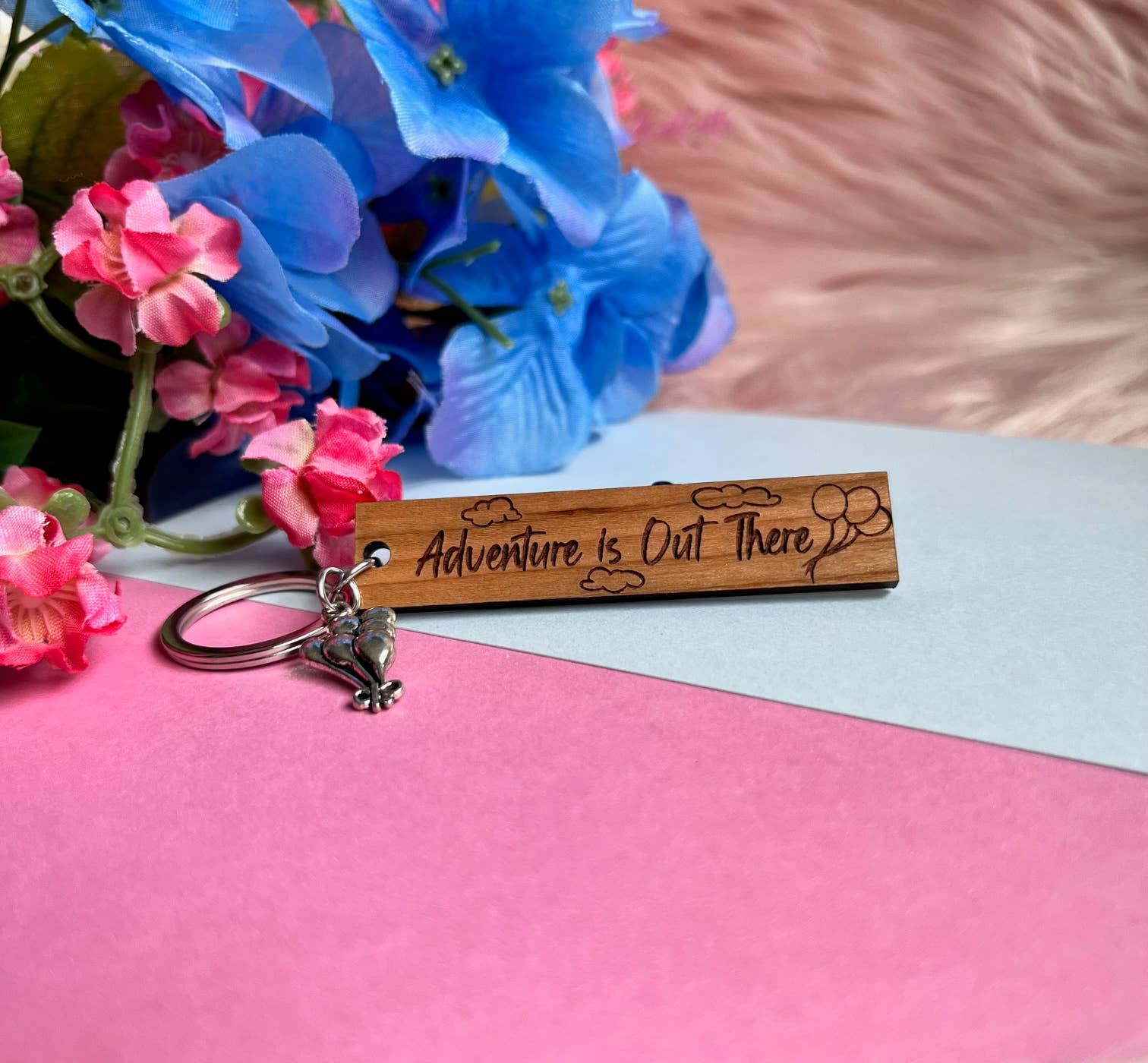 Alicia's Wonderland - Wholesale Keychain - Women's - Adventure is out there, Wood Keychain2