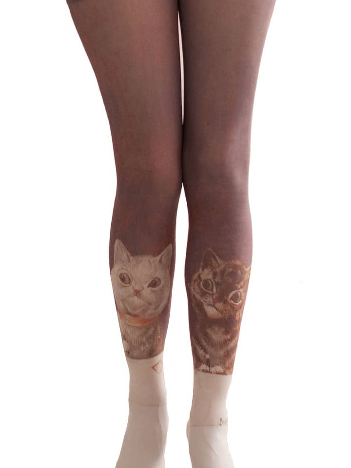 BACHELOR PARTY BY LOUIS WAIN CAT KITTY Printed Art Tights for wholesale by Tabbisocks