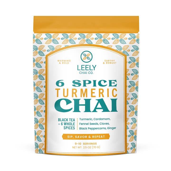 6 Spice Gurkemeje Chai for engroshandel hos Leely Chai Co.