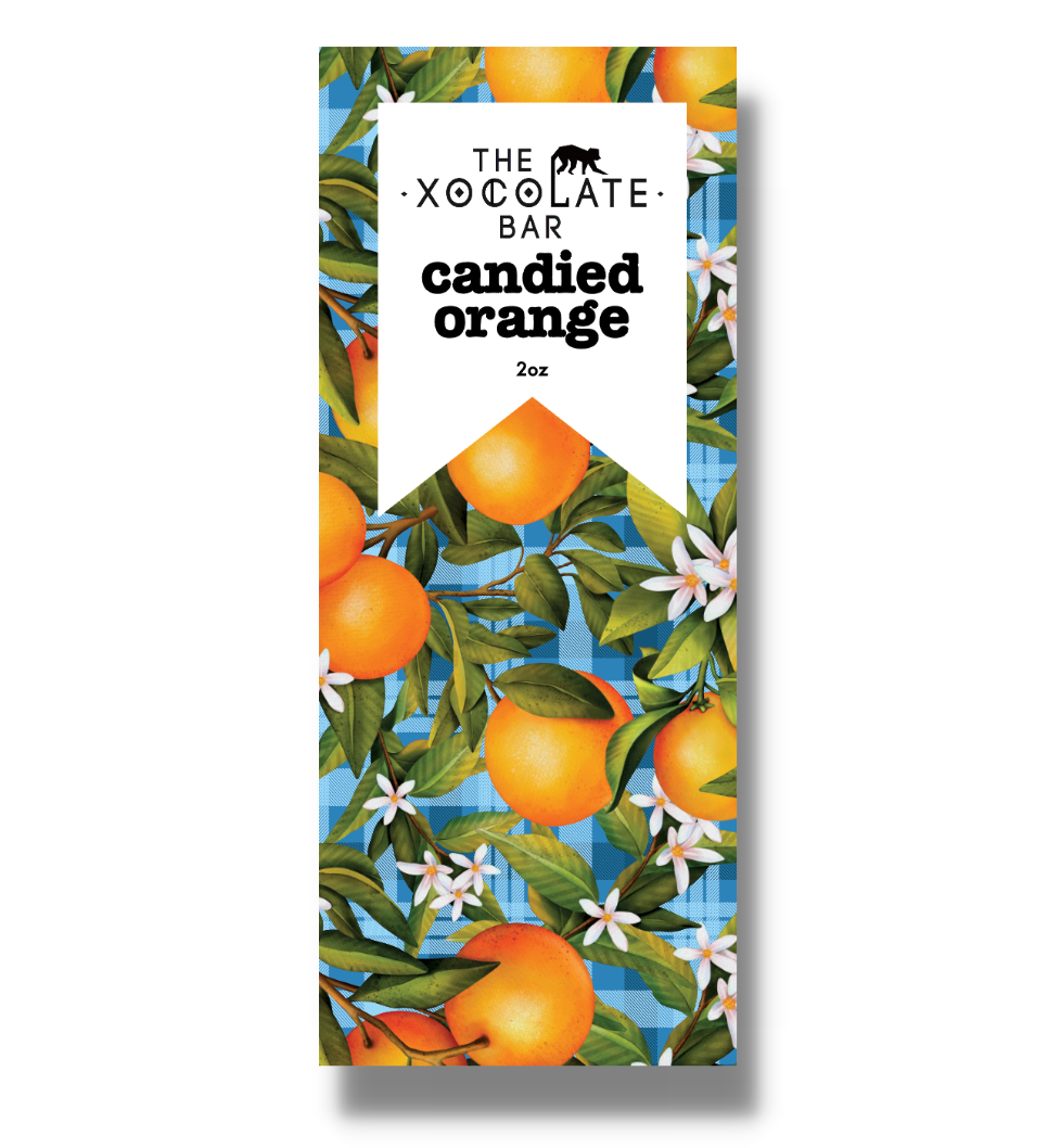 The Xocolate Bar - Wholesale Chocolate Bar - Candied Orange Bar -Organic Fair Trade Vegan Dark Chocolate2
